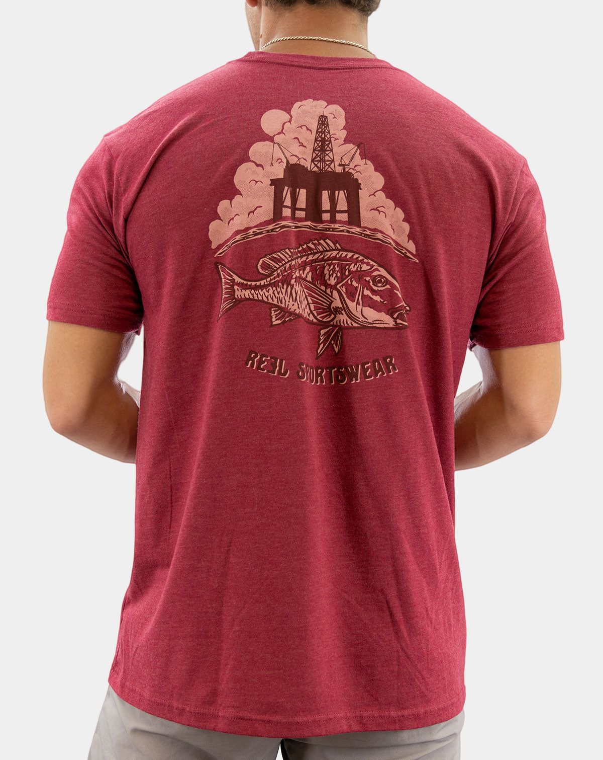 Red Fishing Graphic Tee | Modern Fit Mens Shirt