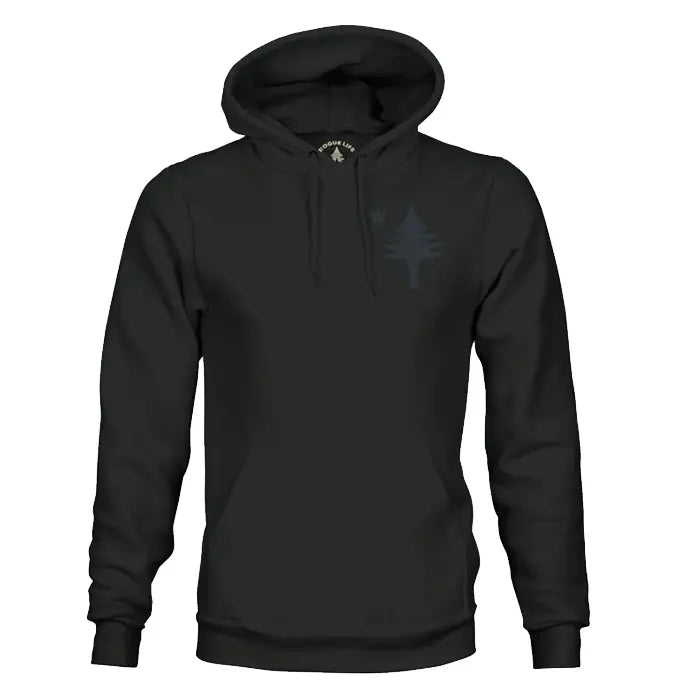 Black Maine Flag Hoodie - Cotton Blend Sweatshirt