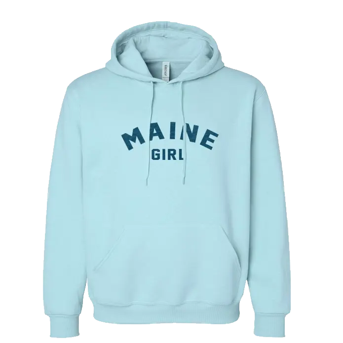 Mid Weight Cloud Blue Hoodie | Sustainable Maine Hooded Shirt