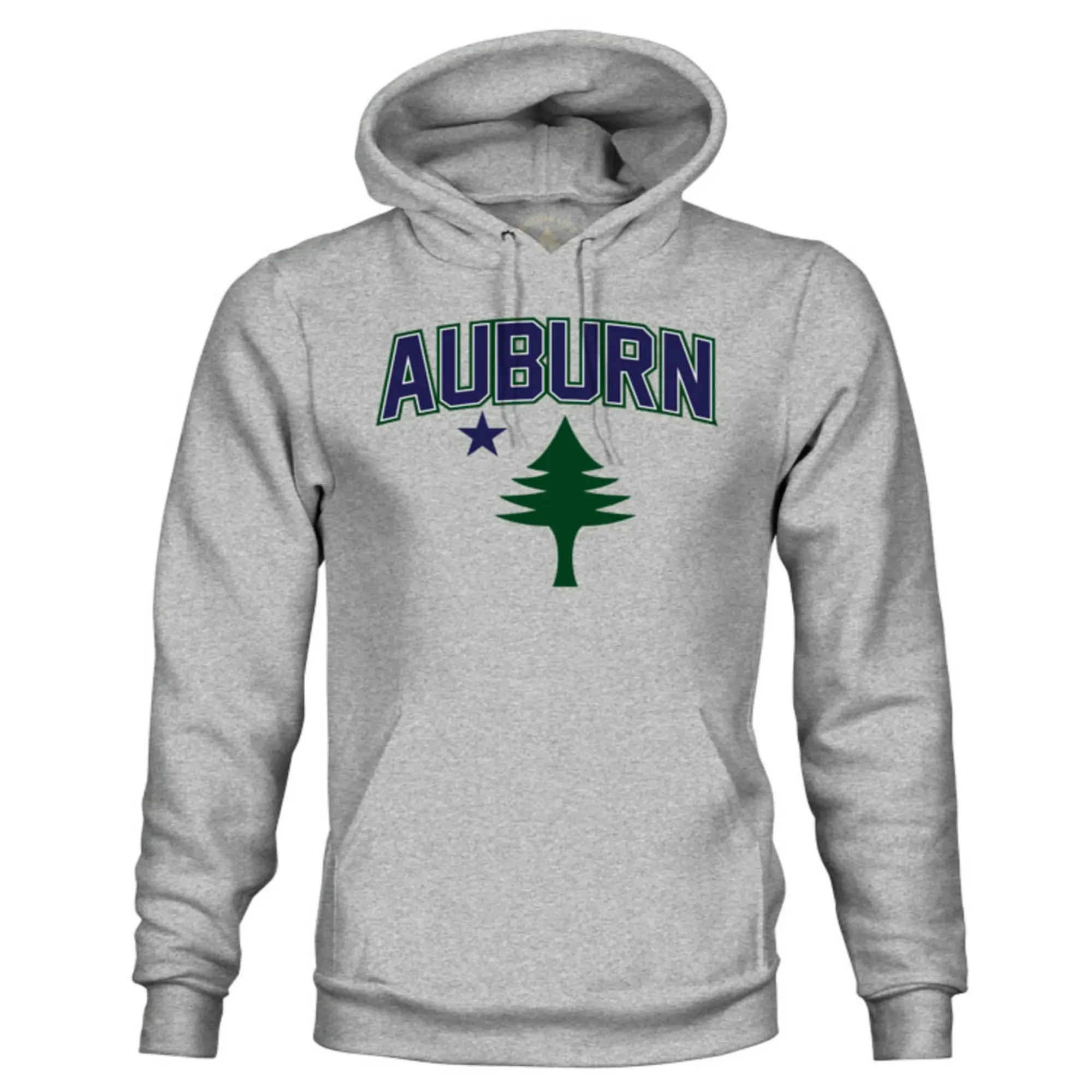 Heather Grey Hoodie with Auburn Arch Design - Unisex Fall & Winter Sweatshirt