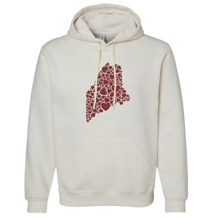 Maine Hearts Eco Premium Hooded Sweatshirt