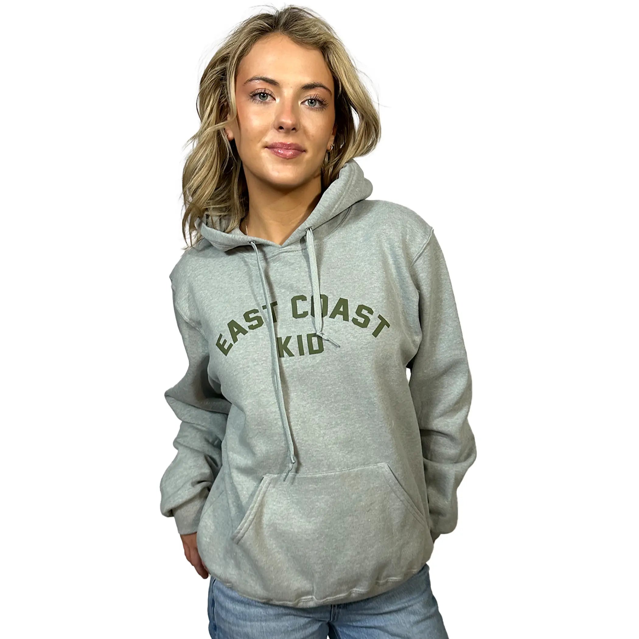 Maine Attitude Adult Hoodie Military Green - Recycled Comfort