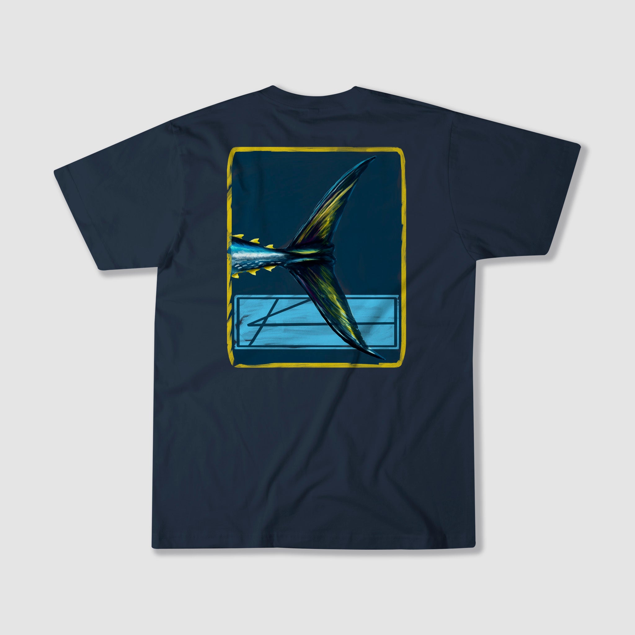 Navy Tuna Artwork Performance Shirt UPF 35 Moisture-Wicking