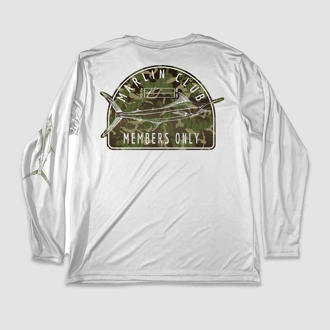 Performance Fishing White Microfiber Long Sleeve Shirt