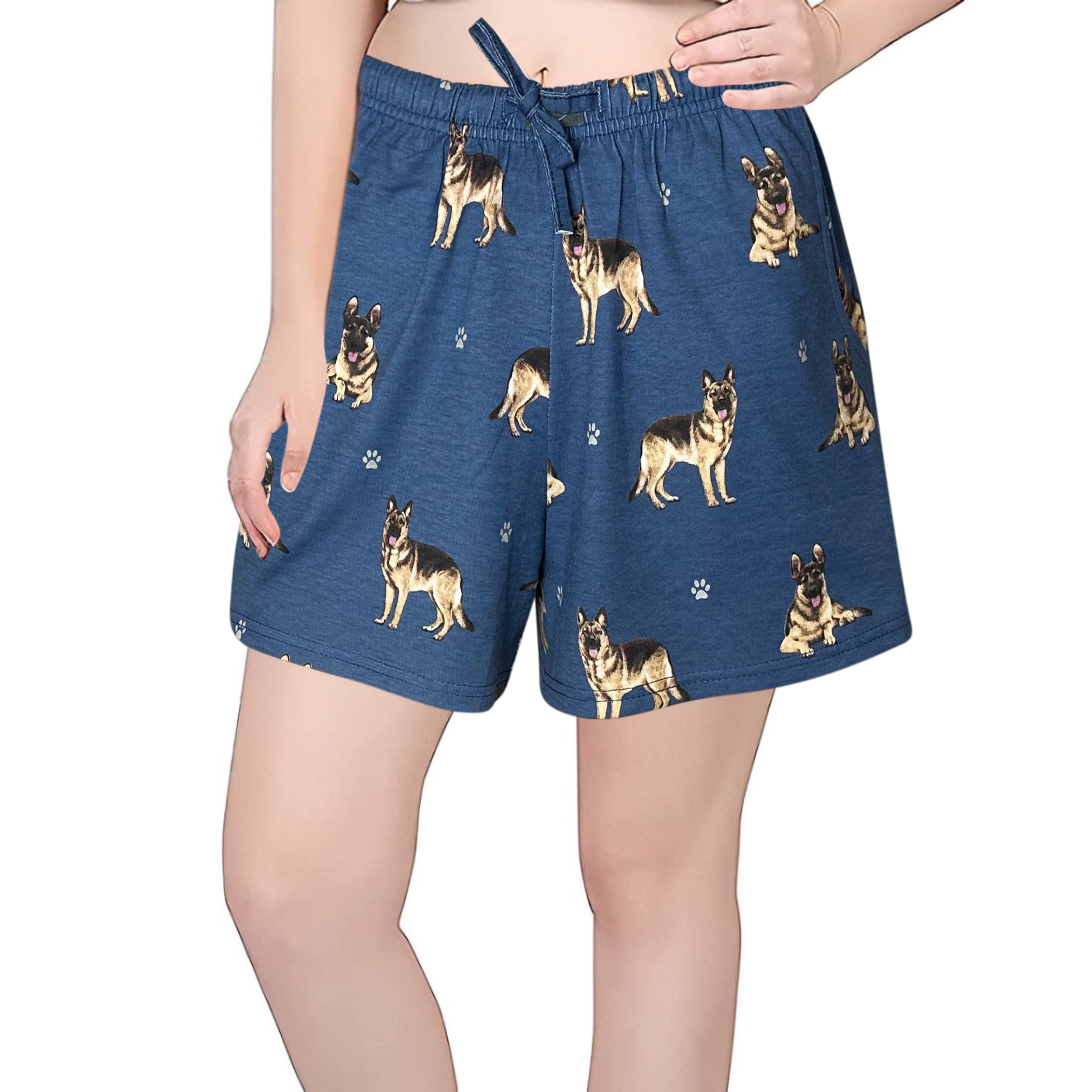 Dog Print Womens Lounge Shorts - Lightweight Summer Comfy Apparel