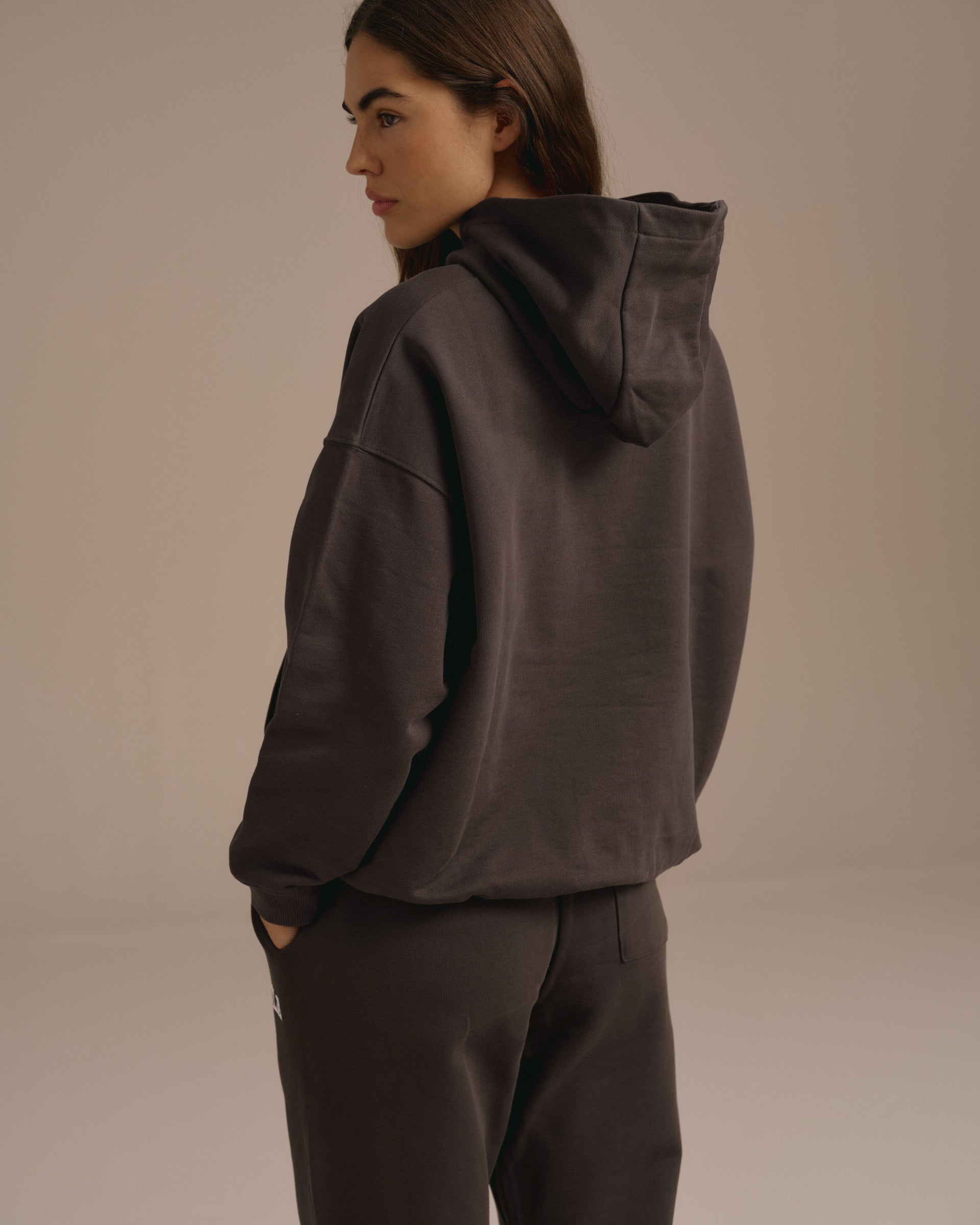 Varsity Oversized Hoodie - Coffee Bean